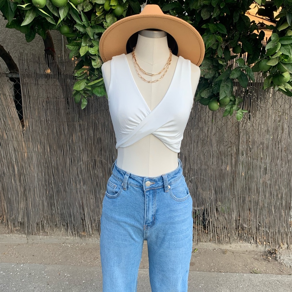 White crop top